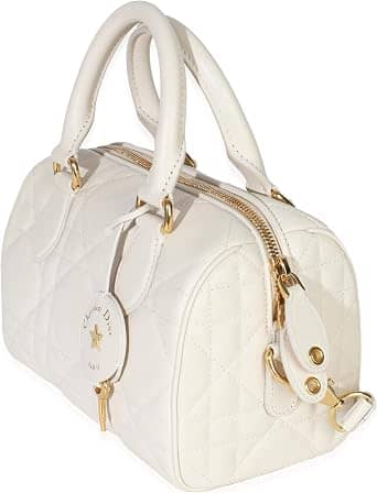 Dior Dior Groove Top Handle Women's bags Small White Macrocannage Calfskin Gold New