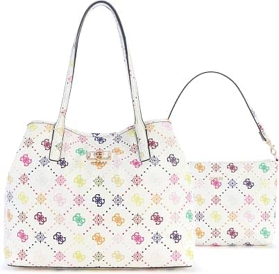 Guess Emelie Tote Women's bags Mini White Faux Leather New