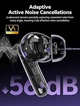 QCY MeloBuds N70 Headphones & Earbuds Purple New