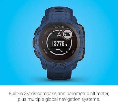 Garmin Instinct Solar Smartwatches Blue 45mm Refurbished - Excellent