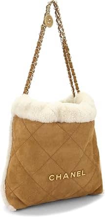 Chanel Chanel 22 Shoulder Bag Women's bags Small Brown Shearling Gold New