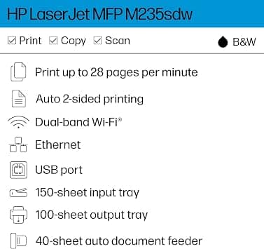 HP LaserJet MFP M235sdw Printers New