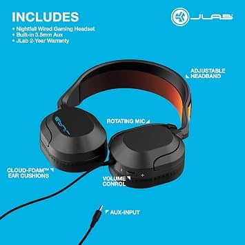 JLab Nightfall Headphones & Earbuds Black New