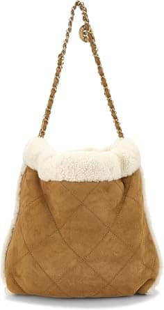 Chanel Chanel 22 Shoulder Bag Women's bags Small Brown Shearling Gold New