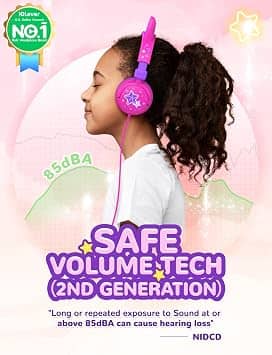 iClever Meow Lollipop Headphones & Earbuds Pink New