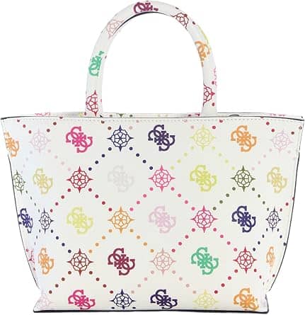 Guess Emelie Women's bags White Faux Leather Tote Mini New