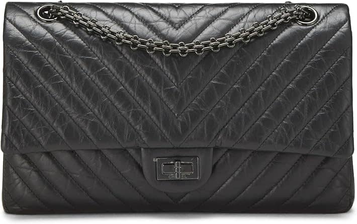 Chanel 2.55 Reissue Shoulder Bag Women's bags Black Aged Calfskin So Black New