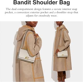 Coach Bandit Shoulder Bag Women's bags Ivory Refined Calf Leather New