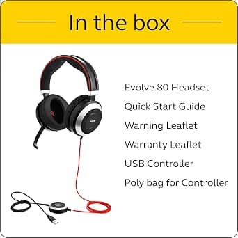 Jabra EVOLVE 80MS Headphones & Earbuds Black New