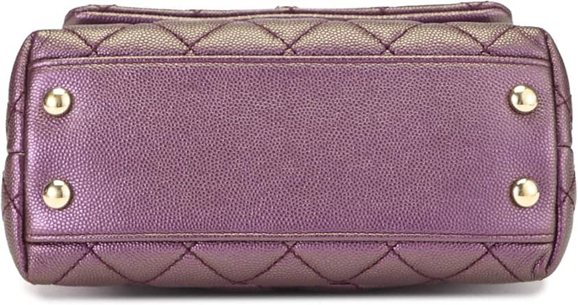 Chanel Coco Handle Shoulder Bag Women's bags Mini Purple Quilted Iridescent New
