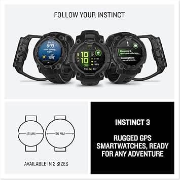 Garmin Instinct 3 – 45 mm, AMOLED Smartwatches Black 45mm New
