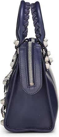 Balenciaga City Shoulder Bag Women's bags Unspecified Navy Calfskin Mini Silver New