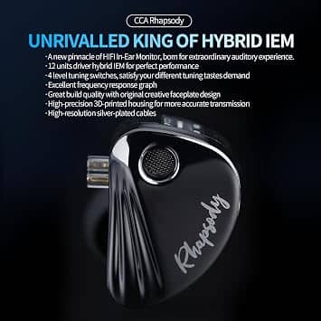 CCA Rhapsody Headphones & Earbuds Black New