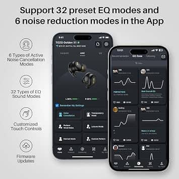 TOZO Golden X1 Headphones & Earbuds Black New
