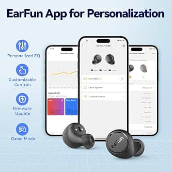 EarFun Free 2S Headphones & Earbuds Black New