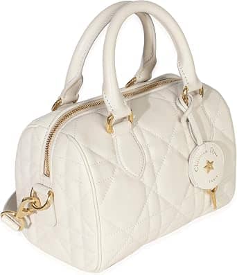 Dior Dior Groove Top Handle Women's bags Small White Macrocannage Calfskin Gold New