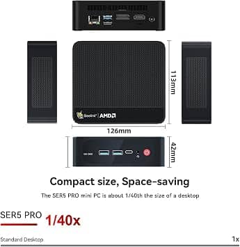 Beelink SER5-5800H Computers New