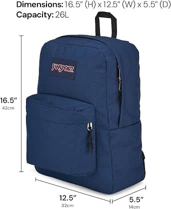 JanSport SuperBreak Plus Backpack Women's bags Grey 100% Recycled 600 Denier Polyester New
