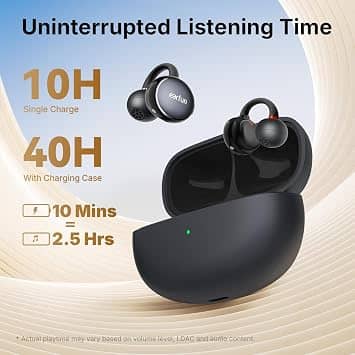 EarFun Clip Headphones & Earbuds Black New
