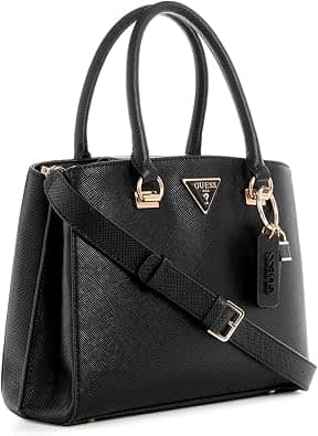 Guess Noelle Top Handle Women's bags Small Gold Saffiano Faux Leather New