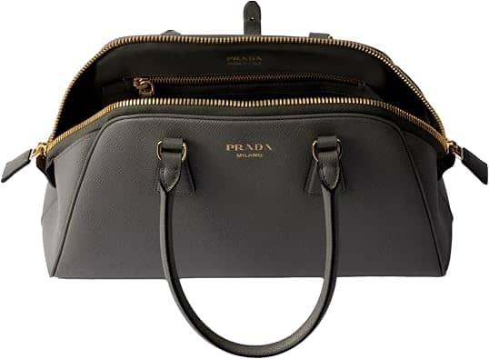 Prada Double Top Handle Women's bags Medium Marmo Saffiano Leather New