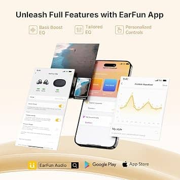 EarFun Clip Headphones & Earbuds Black New