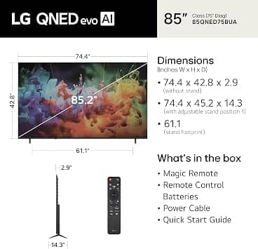 LG QNED75B TVs 85 inch New