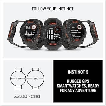 Garmin Instinct 3 – 50 mm, Solar Smartwatches Black 50mm New