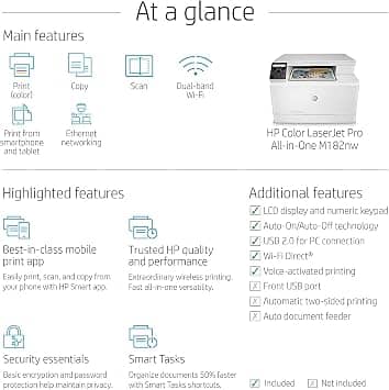 HP LaserJet Pro M182nw Printers New