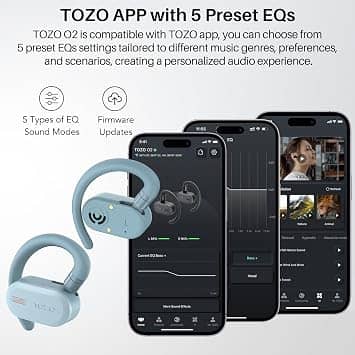TOZO O2 Headphones & Earbuds Black New