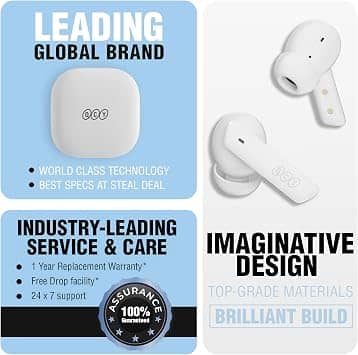 QCY MeloBuds ANC Headphones & Earbuds White New