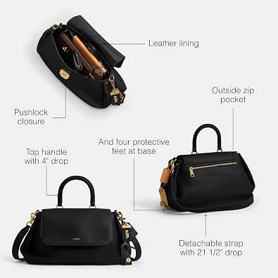 Coach Rogue Top Handle Women's bags Black Regenerative Leather New