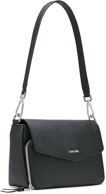 Calvin Klein Ava Shoulder Bag Women's bags One Size Black Saffiano New