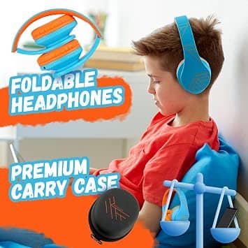 PowerLocus P2 Kids Headphones & Earbuds Blue New