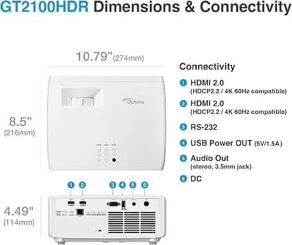 Optoma GT2100HDR-cr Projectors Refurbished - Acceptable