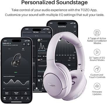 TOZO T12052 Headphones & Earbuds Purple New