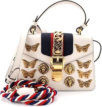 Gucci Sylvie Top Handle Women's bags Mini White Smooth Leather New
