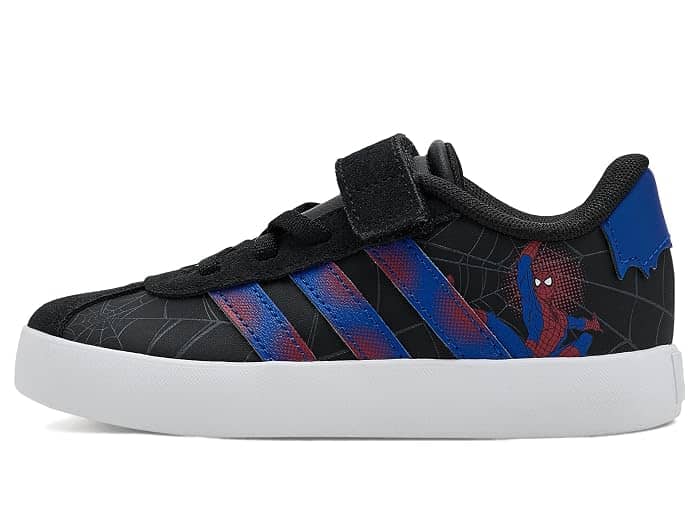 Adidas VL Court 3.0 Elastic Lace & Strap Sneaker Black Full Size Run New