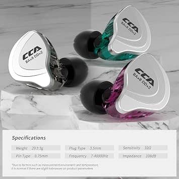 CCA C10 Headphones & Earbuds Black New