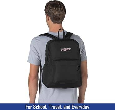 JanSport SuperBreak Plus Women's bags Black 100% Recycled 600 Denier Polyester New