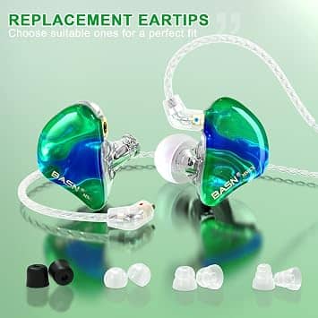 BASN Bunique123 Headphones & Earbuds Green New