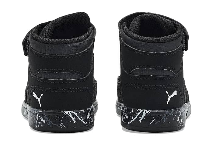 Puma Rebound Layup Mid Hook And Loop Sneaker Black Full Size Run New