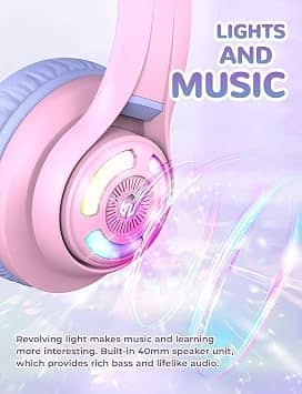 iClever Meow Macaron Headphones & Earbuds Pink New