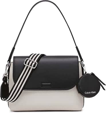 Calvin Klein Millie Shoulder Bag Women's bags Small Silver Vegan Leather New
