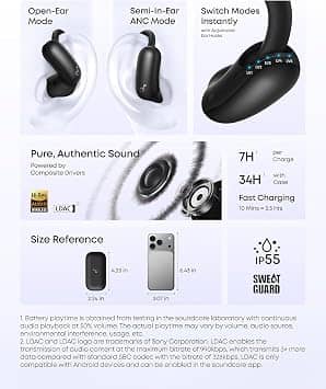 Soundcore A1 Headphones & Earbuds Black New