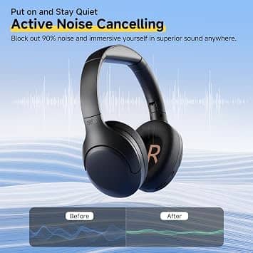QCY H3 LITE Headphones & Earbuds Black New