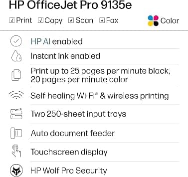 HP OfficeJet Pro 9135e Printers New