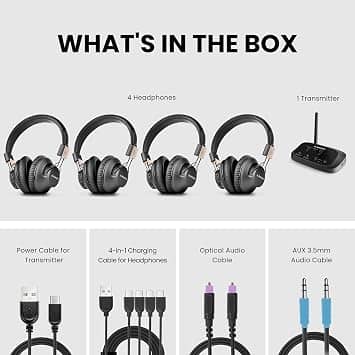 Avantree Quartet 2 Headphones & Earbuds Black New