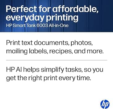 HP Smart Tank 6003 Printers New