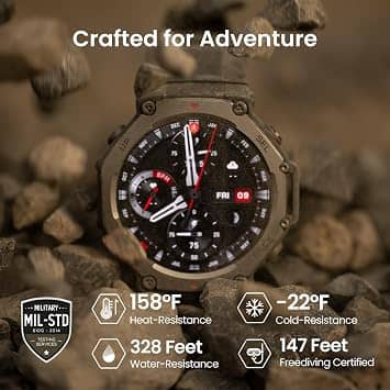 Amazfit Amazfit T-Rex 3 Smart Watch Smartwatches Black 48mm New
